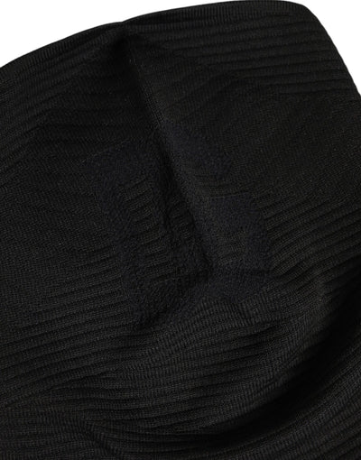 Dolce & Gabbana Schwarze Nylon-Strick-Skimaske Balaclava