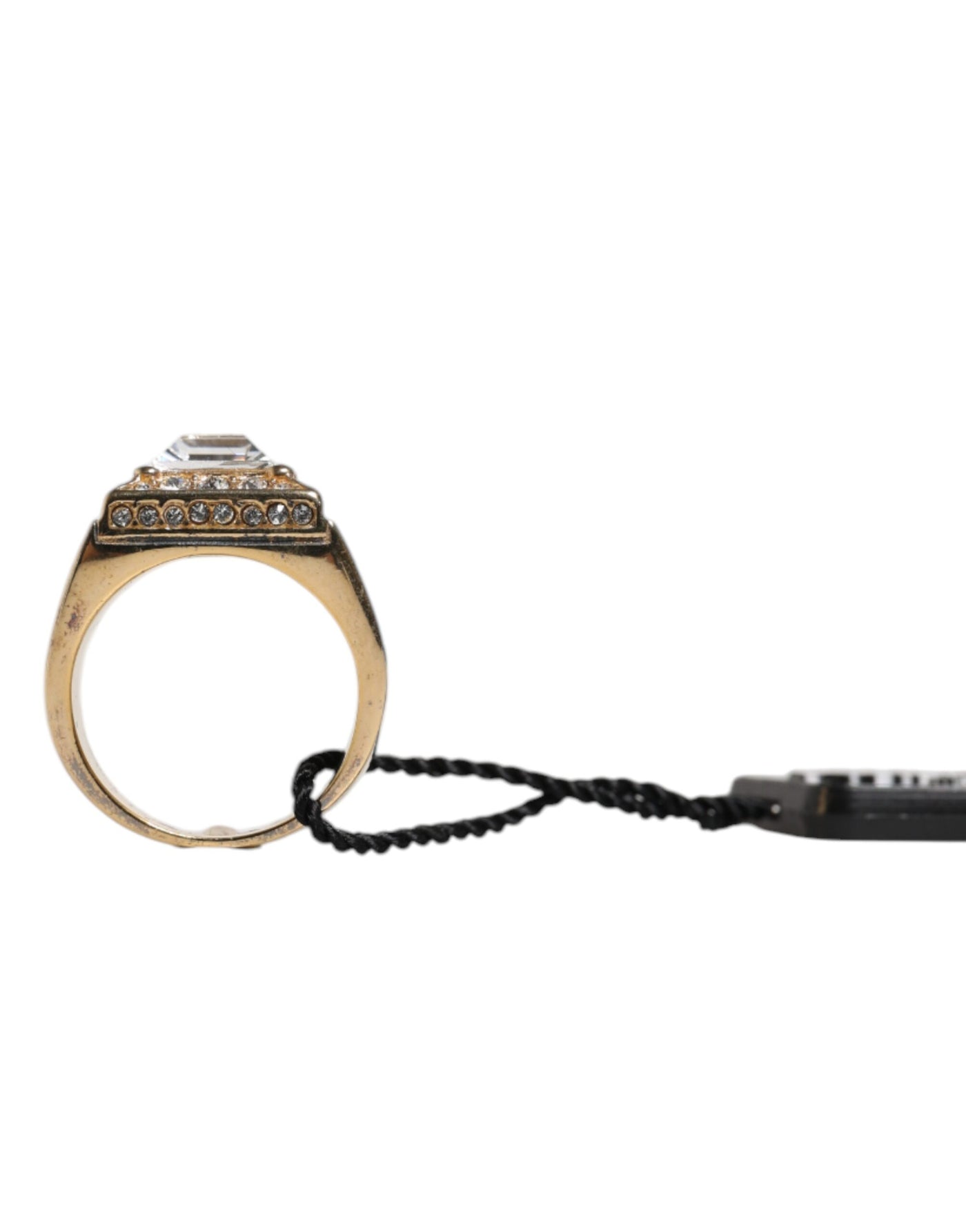 Dolce & Gabbana Goldfarbener Sterling Silber 925 Kristalle Ring