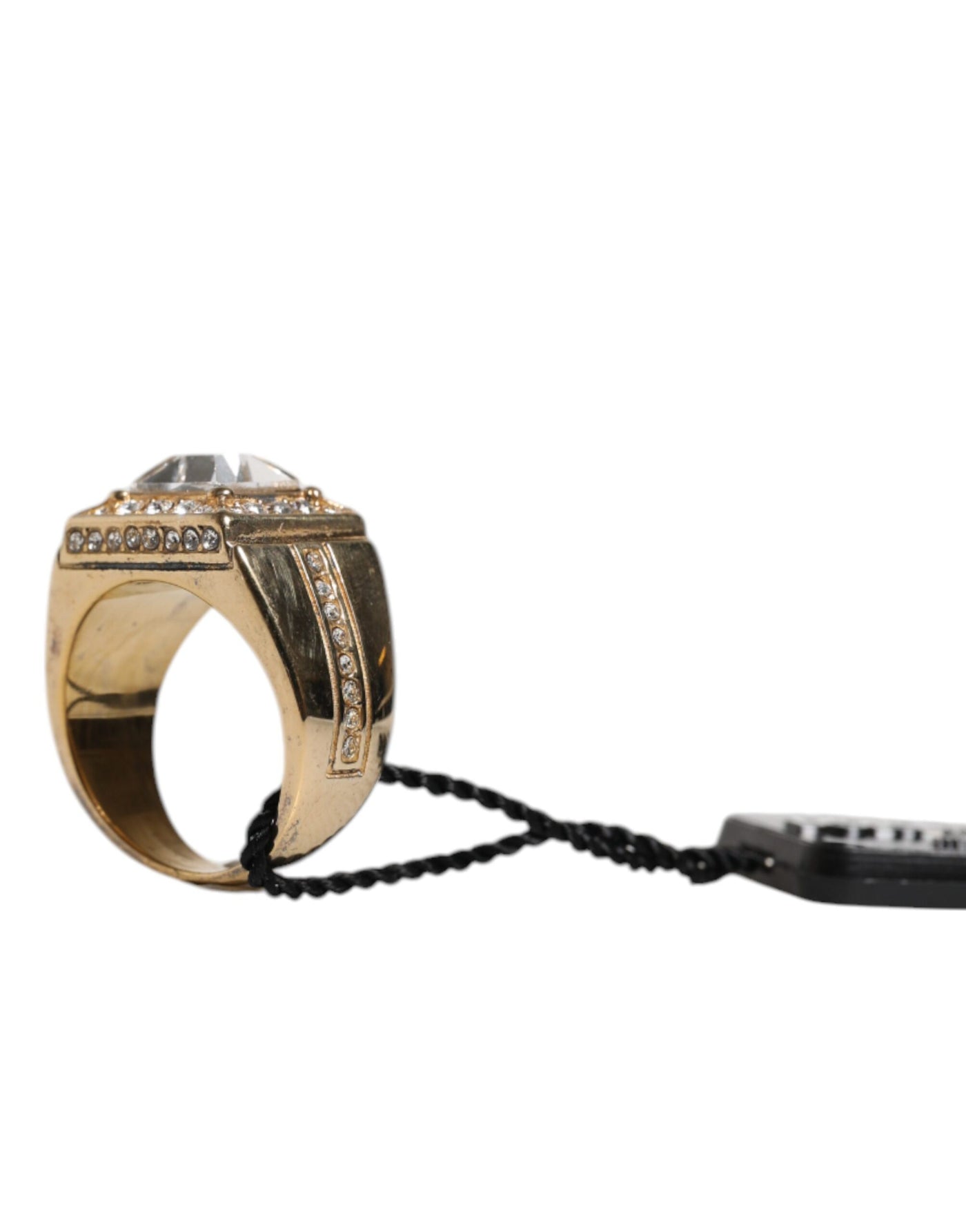 Dolce & Gabbana Goldfarbener Sterling Silber 925 Kristalle Ring