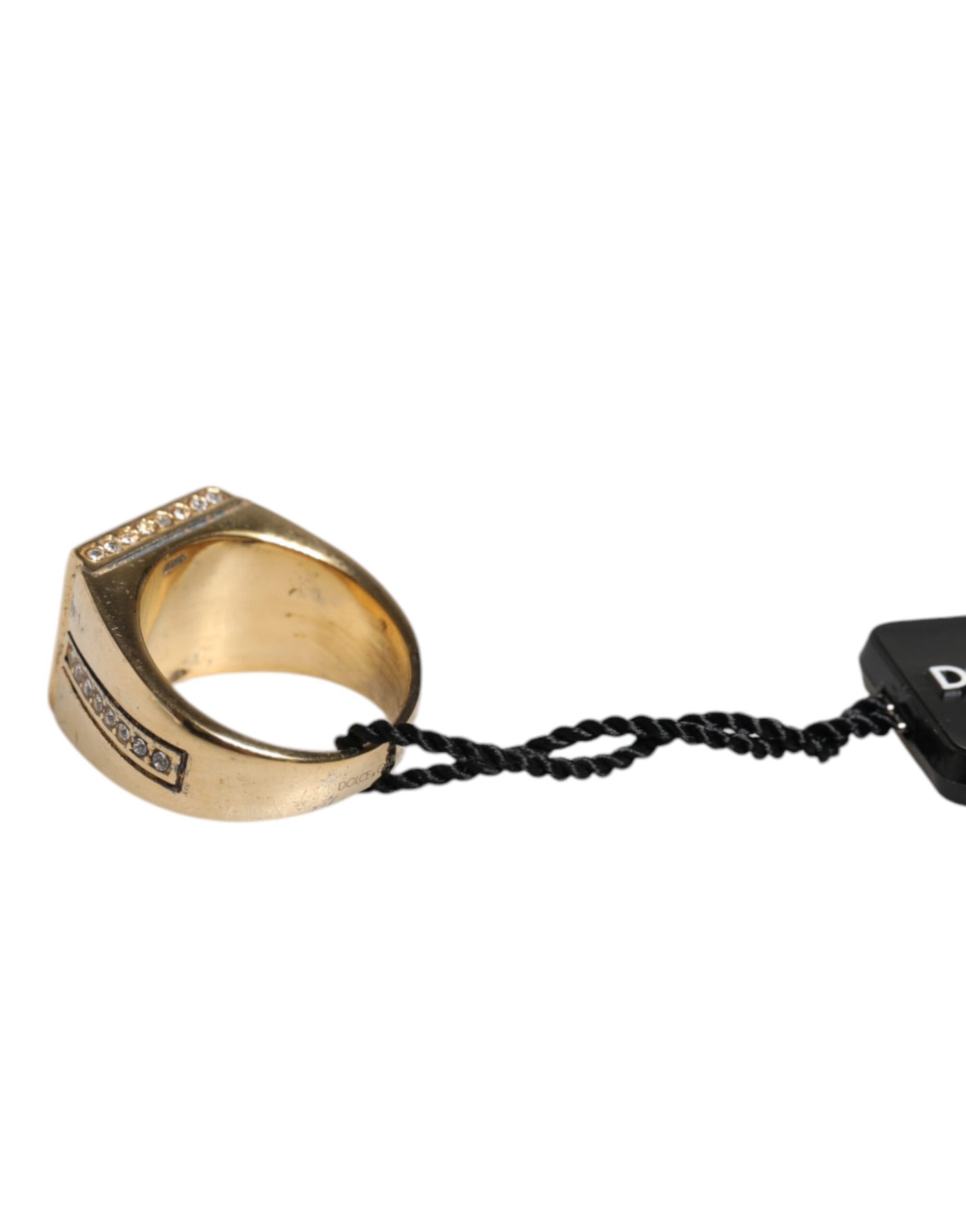 Dolce & Gabbana Goldfarbener Sterling Silber 925 Kristalle Ring