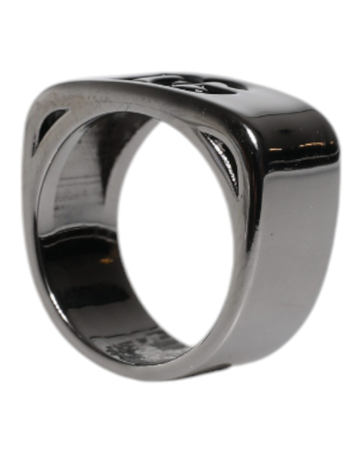 Dolce & Gabbana Silberfarbener Messing Anello DG Logo Ring