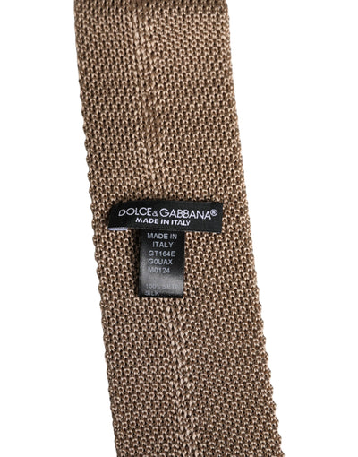 Dolce & Gabbana Braune Seidenkrawatte Verstellbar Krawatte