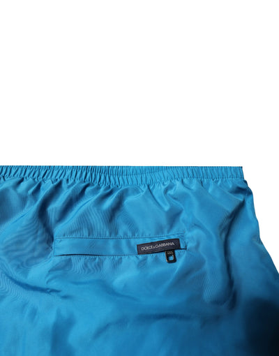 Dolce & Gabbana Türkis Logo Beachwear Shorts 2Pc Bademode