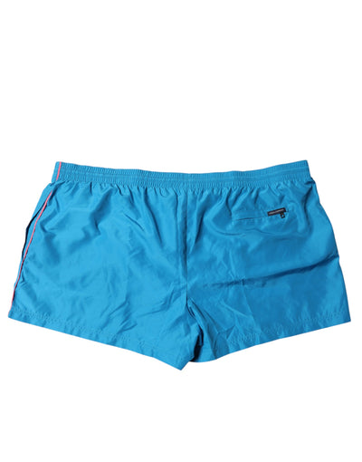 Dolce & Gabbana Türkis Logo Beachwear Shorts 2Pc Bademode
