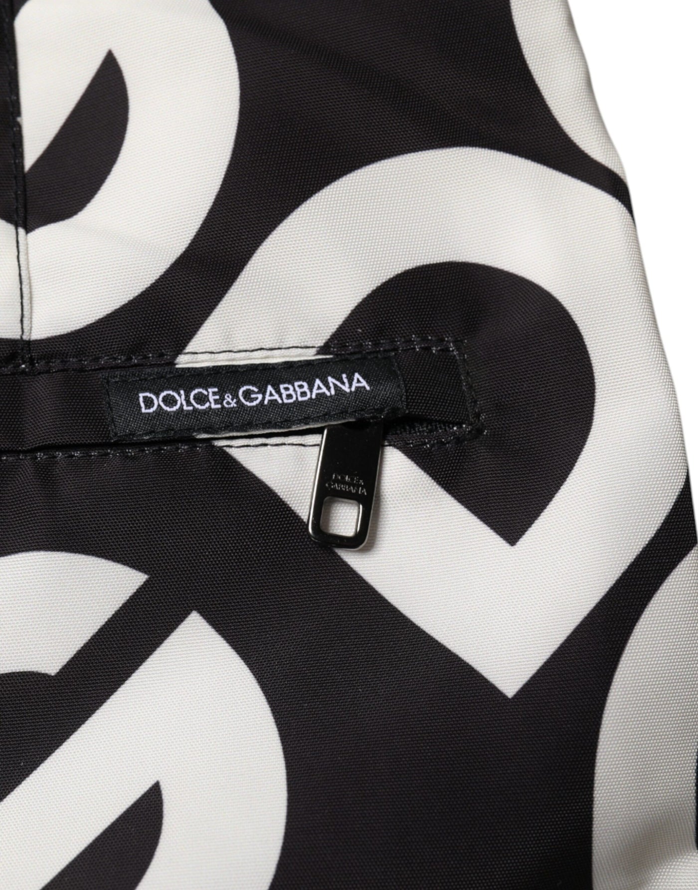 Dolce & Gabbana Schwarz Weiß Logo Beachwear Shorts Bademode
