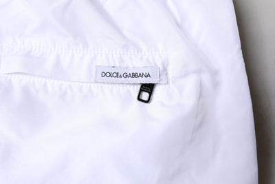 Dolce & Gabbana Weiße Streifen Beachwear Shorts 2Pc Bademode