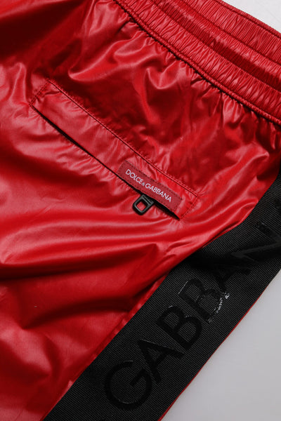 Dolce & Gabbana Rote Polyester Strandbekleidung Shorts 2Pc Bademode