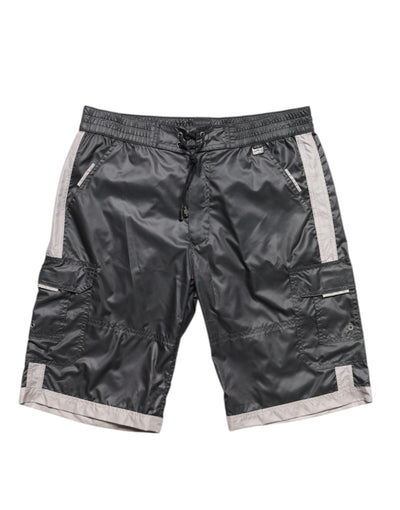 Dolce & Gabbana Graue Polyester Strandbekleidung Badeshorts Bademode