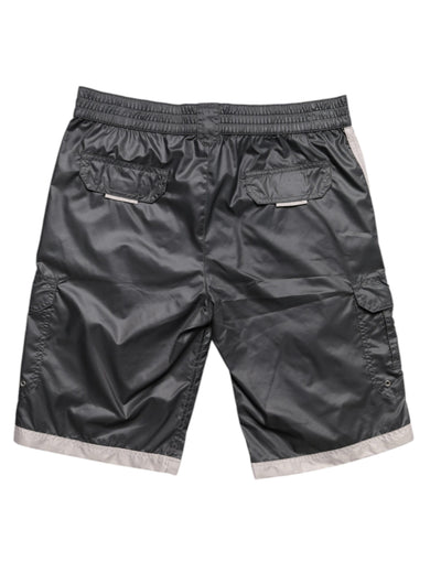Dolce & Gabbana Graue Polyester Strandbekleidung Badeshorts Bademode
