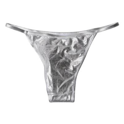 Dolce & Gabbana Silberne Polyester Strandbekleidung Bikiniunterteil Badebekleidung