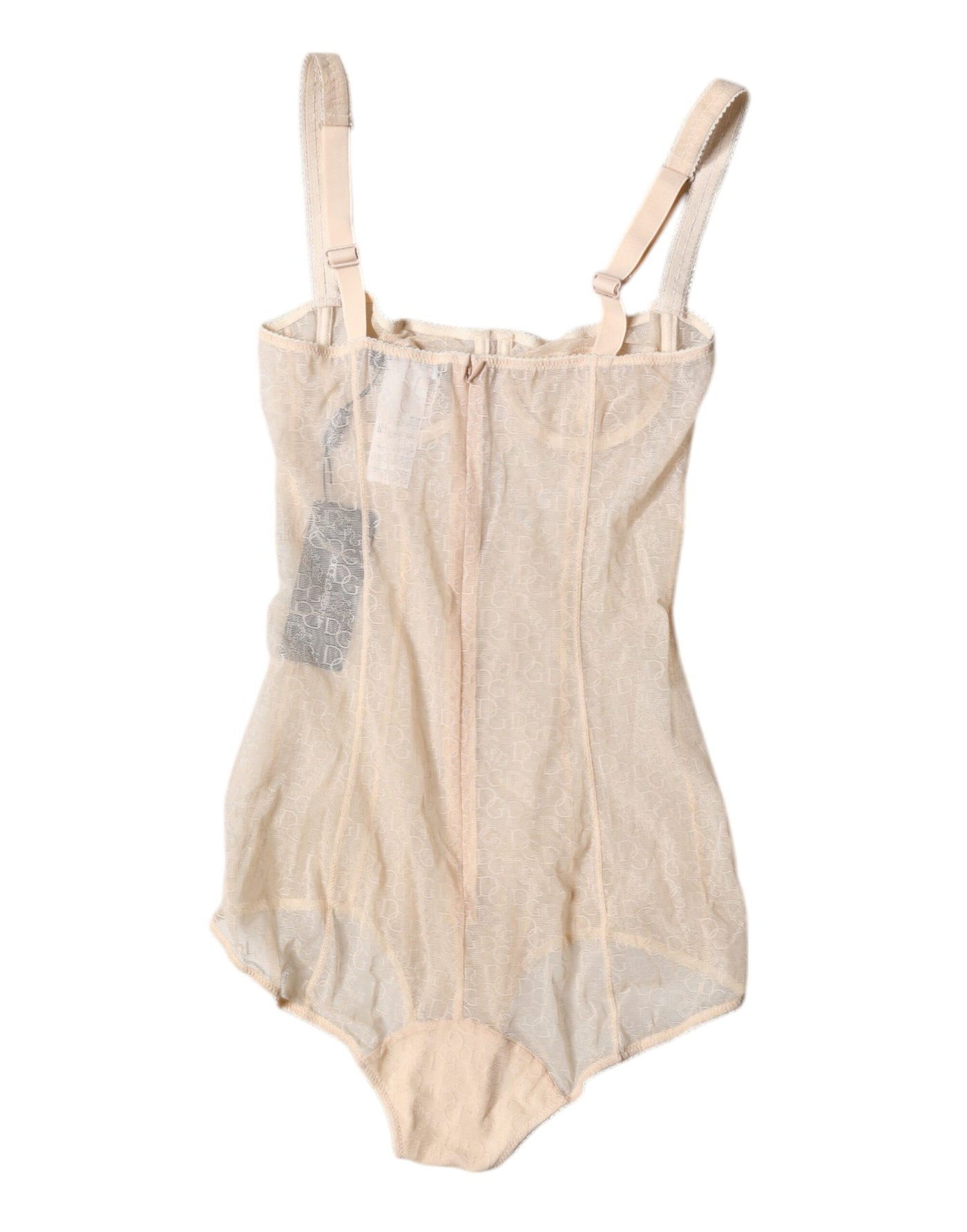 Dolce & Gabbana Beige Tüll Balconette BH Bodysuit Unterwäsche
