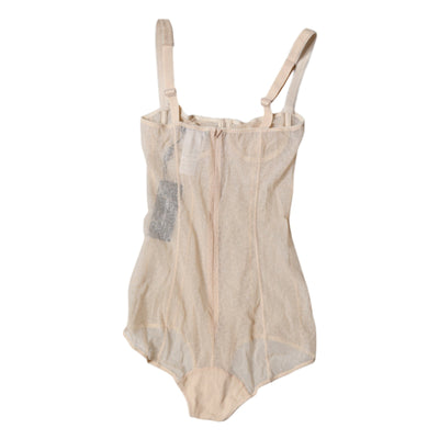 Dolce & Gabbana Beige Tüll Balconette BH Bodysuit Unterwäsche