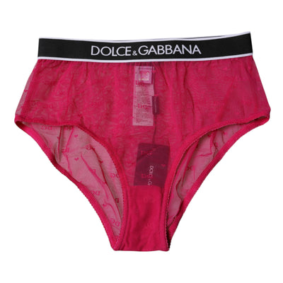 Dolce & Gabbana Fuchsia Tüll Nylon mittlere Taille Panty Unterwäsche