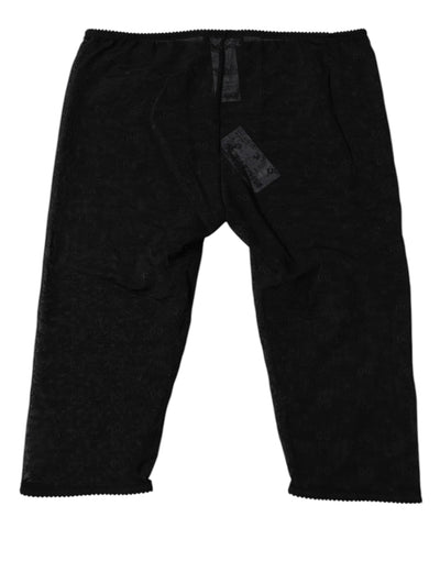 Dolce & Gabbana Schwarze Logo Spitze Dessous Gekürzte Enge Unterwäsche