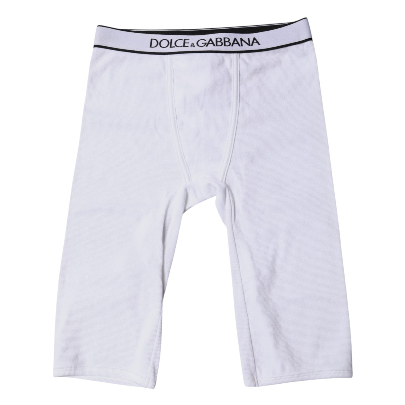 Dolce & Gabbana Weiße Logo-Baumwoll-Cropped-Strumpfhose Unterwäsche
