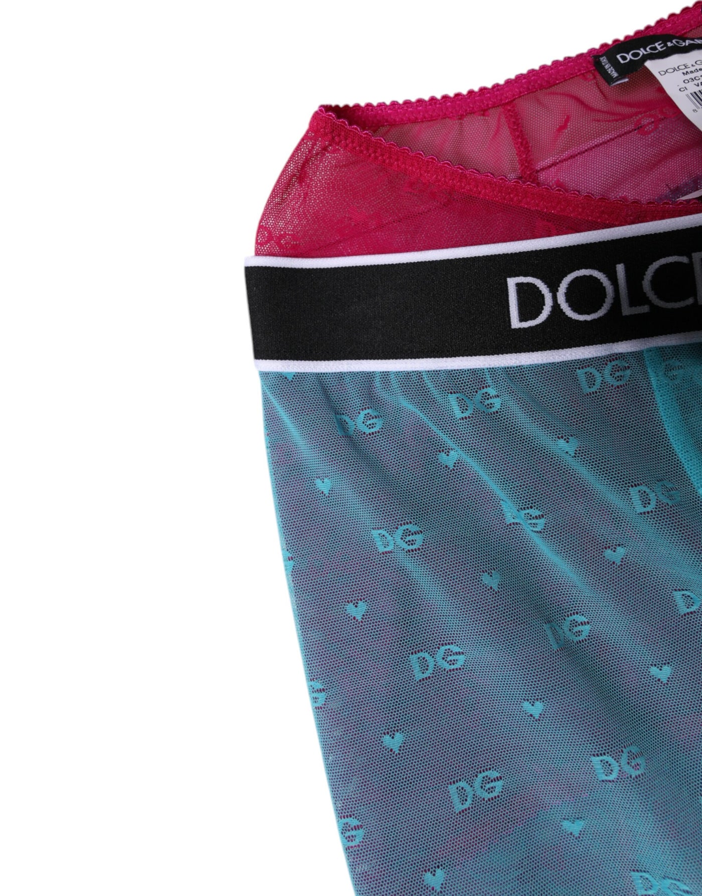 Dolce & Gabbana Blaue fuchsiafarbene Logo-Dessous Gekürzte Unterwäsche