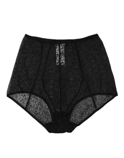 Dolce & Gabbana Schwarzes Logo-Mieder mit hoher Taille Höschen Unterwäsche