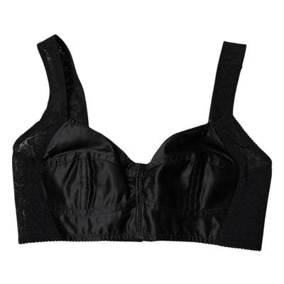 Dolce & Gabbana Schwarzer Nylon Balconcino Büstenhalter Unterwäsche