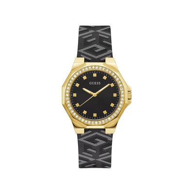 Guess Schwarze Lederuhr