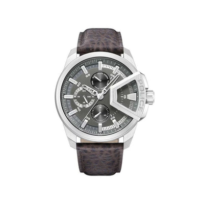 Police Braune Lederuhr