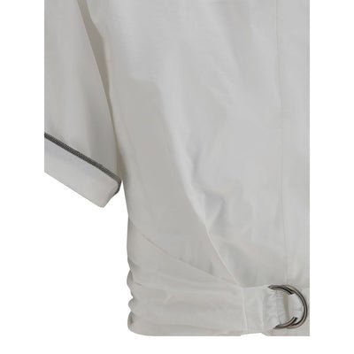 Brunello Cucinelli Bluse mit Schnallenknoten in der Taille