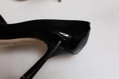 Dolce & Gabbana Schwarze Lackleder High Heels Pumps Schuhe