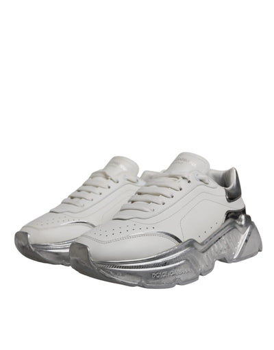 Dolce & Gabbana Weiß Silber Daymaster Low Top Sneaker Schuhe