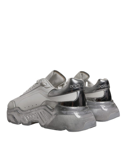 Dolce & Gabbana Weiß Silber Daymaster Low Top Sneaker Schuhe