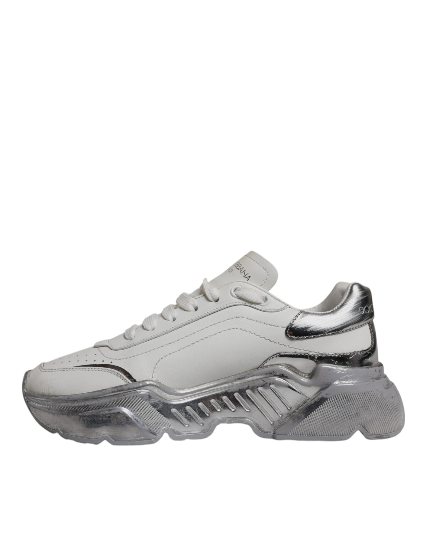 Dolce & Gabbana Weiß Silber Daymaster Low Top Sneaker Schuhe