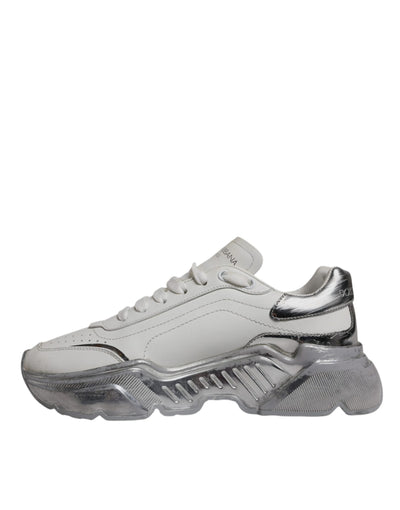 Dolce & Gabbana Weiß Silber Daymaster Low Top Sneaker Schuhe