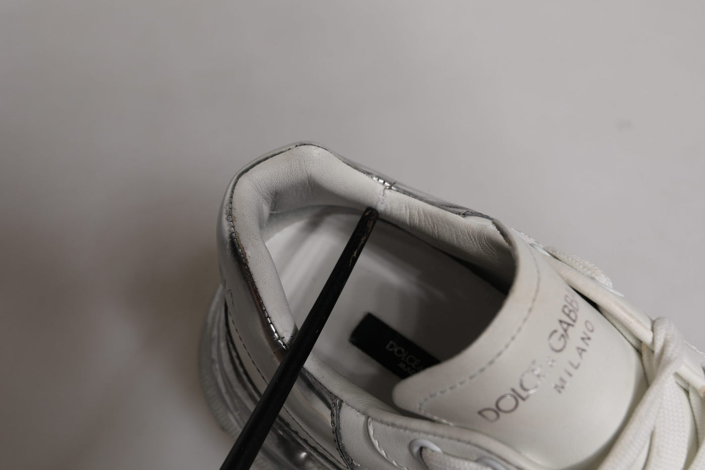 Dolce & Gabbana Weiß Silber Daymaster Low Top Sneaker Schuhe