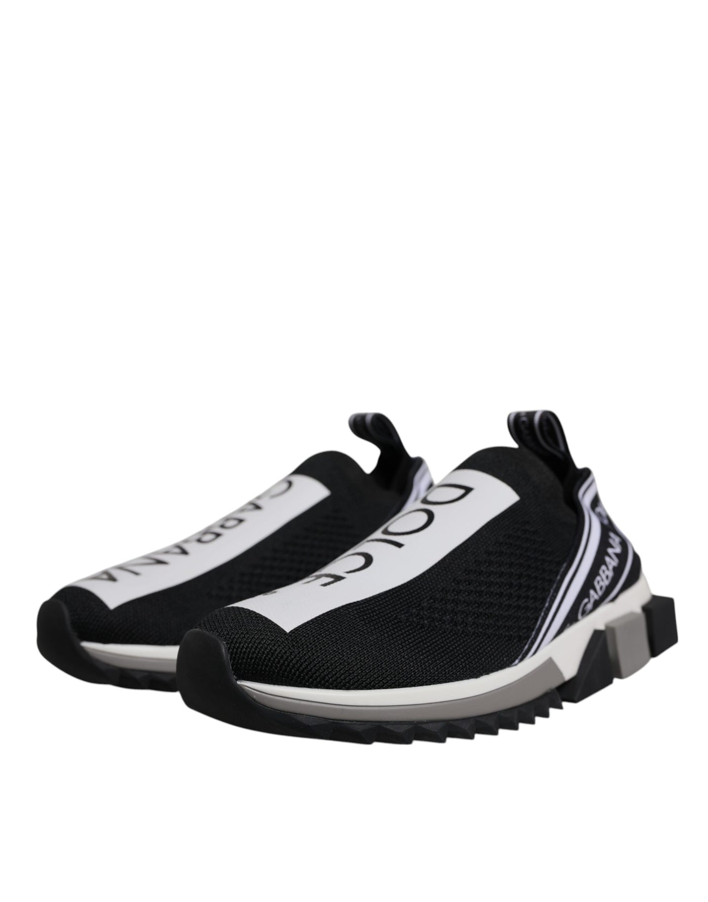Dolce & Gabbana Schwarz Weiß Slip On Sorrento Sneakers Schuhe