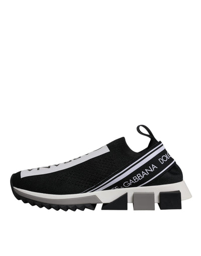 Dolce & Gabbana Schwarz Weiß Slip On Sorrento Sneakers Schuhe