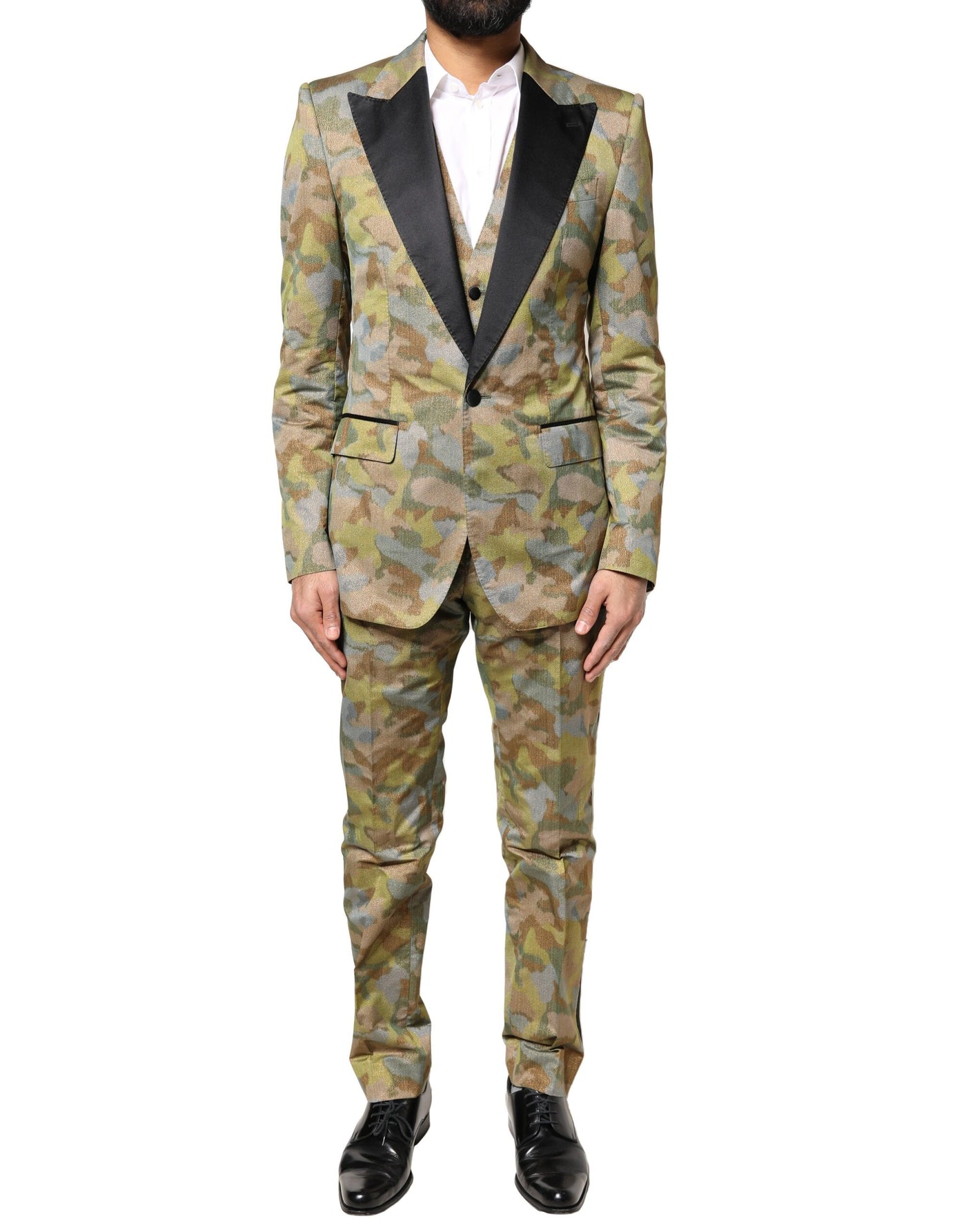 Dolce & Gabbana Multicolor Camouflage SICILIA 3 Stück Anzug