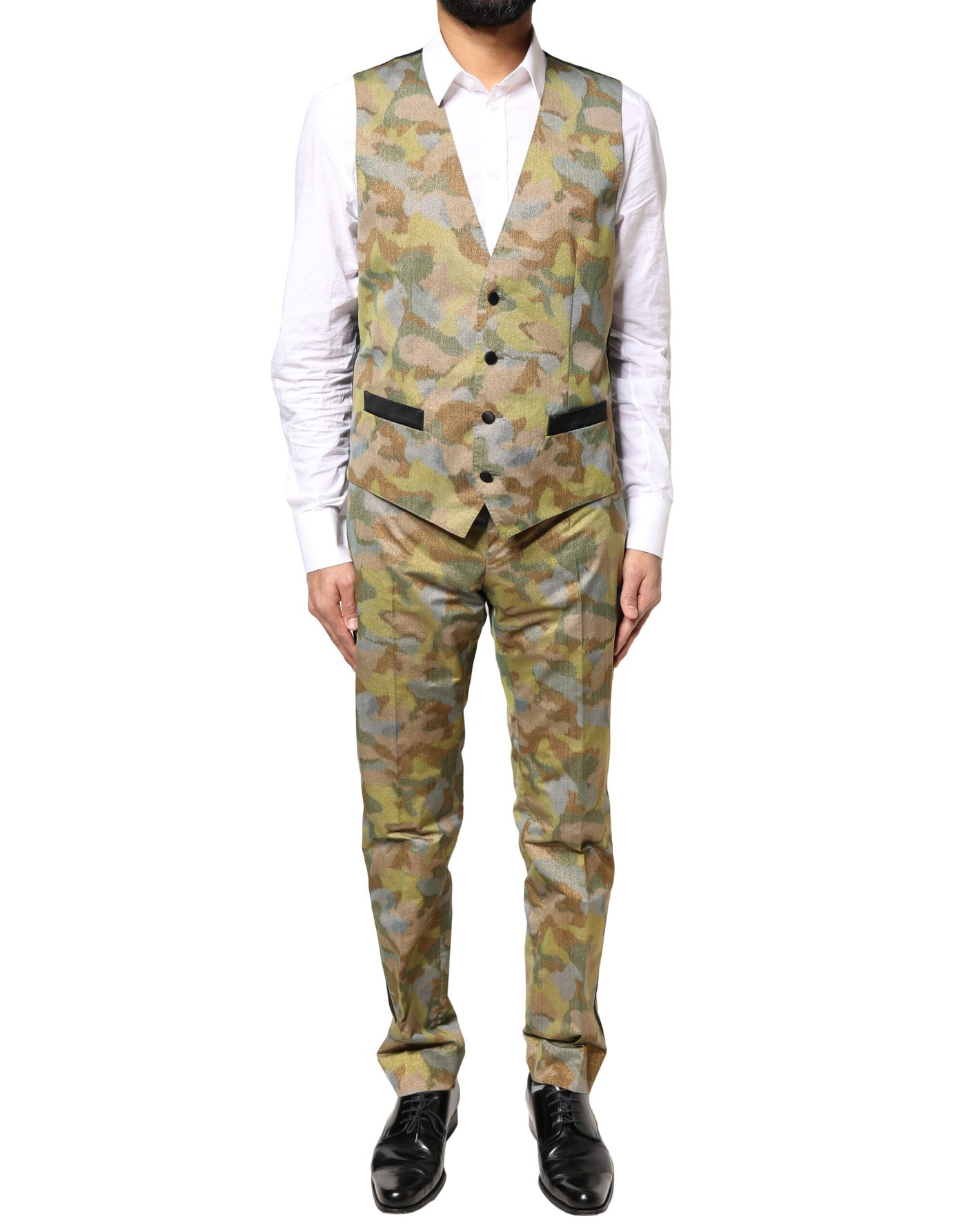 Dolce & Gabbana Multicolor Camouflage SICILIA 3 Stück Anzug