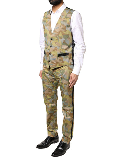 Dolce & Gabbana Multicolor Camouflage SICILIA 3 Stück Anzug