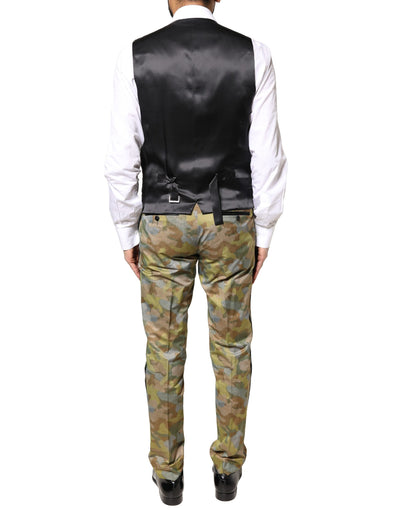 Dolce & Gabbana Multicolor Camouflage SICILIA 3 Stück Anzug