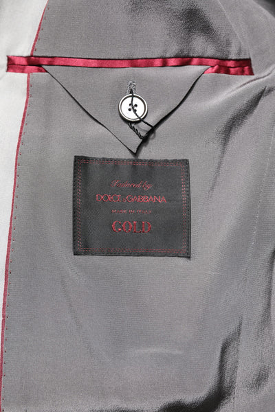Dolce & Gabbana Hellgrauer Wollanzug GOLD, 2 Teile, formeller Anzug