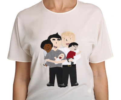 Dolce & Gabbana Weißes Seidenstretch-T-Shirt #dgfamily