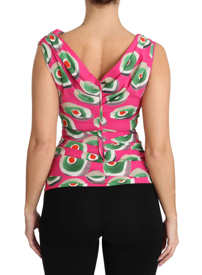 Dolce & Gabbana Sizilianisches Tortenoberteil aus rosa Seidenstretch