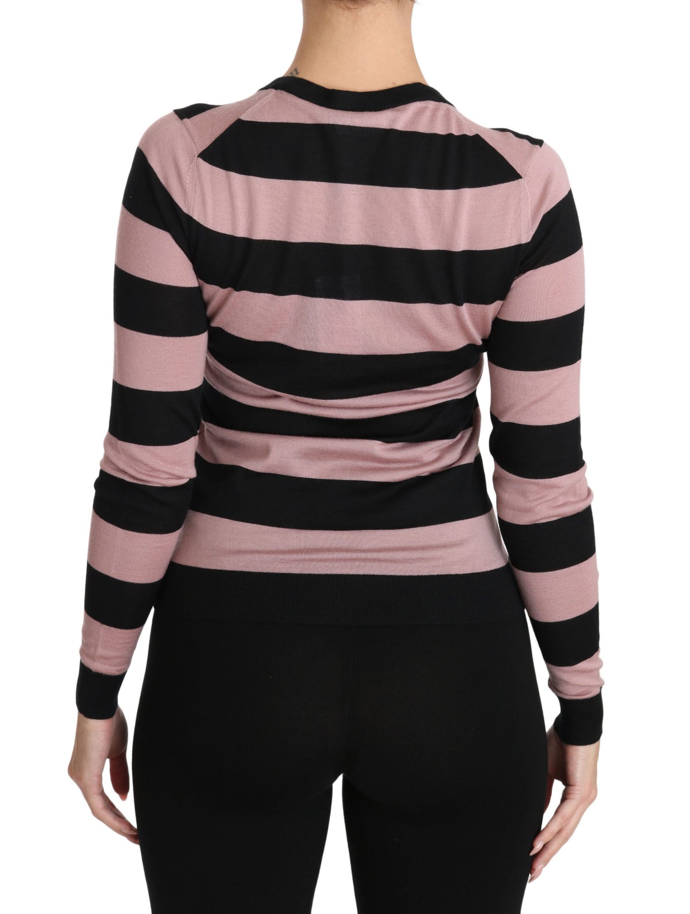 Dolce & Gabbana Rosa geblümter Kaschmir-Strickpullover
