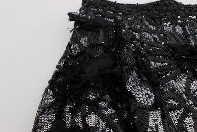 Dolce & Gabbana Schwarze Mini-Shorts mit Kristallpailletten