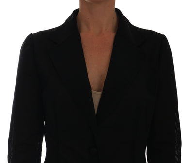Dolce & Gabbana Schwarze Nylon-Netz-Blazer-Jacke