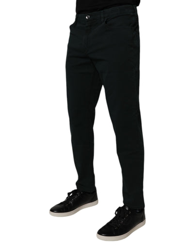 Dolce & Gabbana Dunkelgrüne Baumwolle Lose Herren Denim Jeans