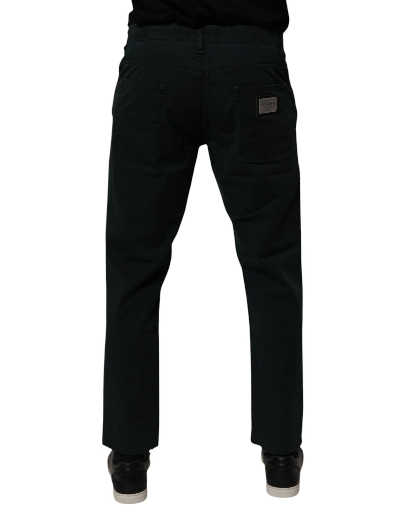 Dolce & Gabbana Dunkelgrüne Baumwolle Lose Herren Denim Jeans