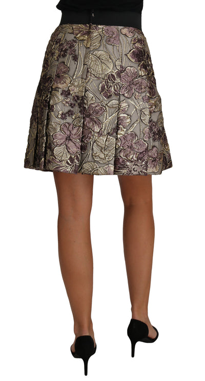 Dolce & Gabbana A-Linie Mini-Rock mit Blumendruck aus Jaquard