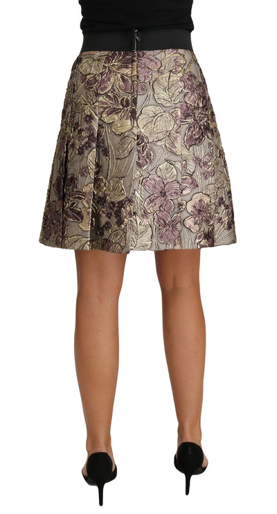 Dolce & Gabbana A-Linie Mini-Rock mit Blumendruck aus Jaquard