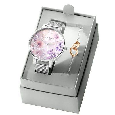 Olivia Burton Graue Uhr aus Edelstahl