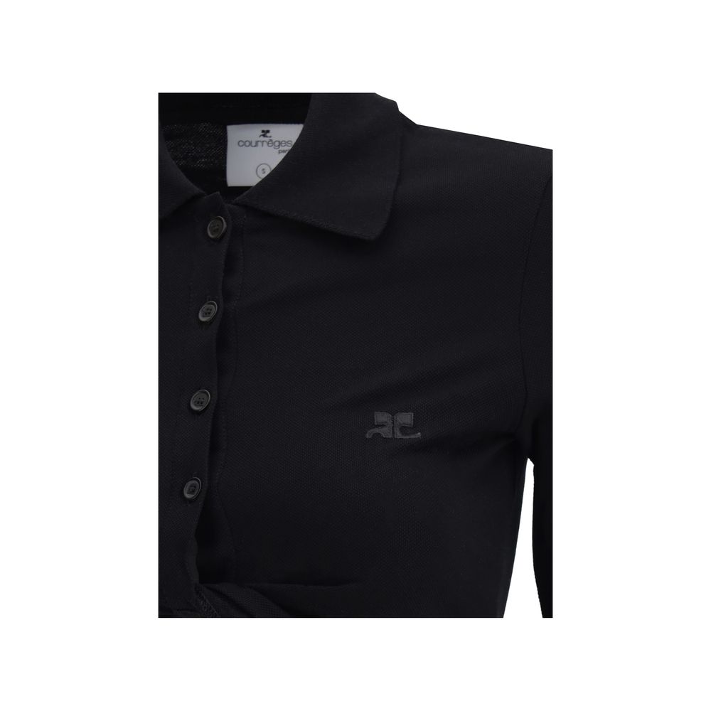 Courrèges Polo mit gedrehtem Detail