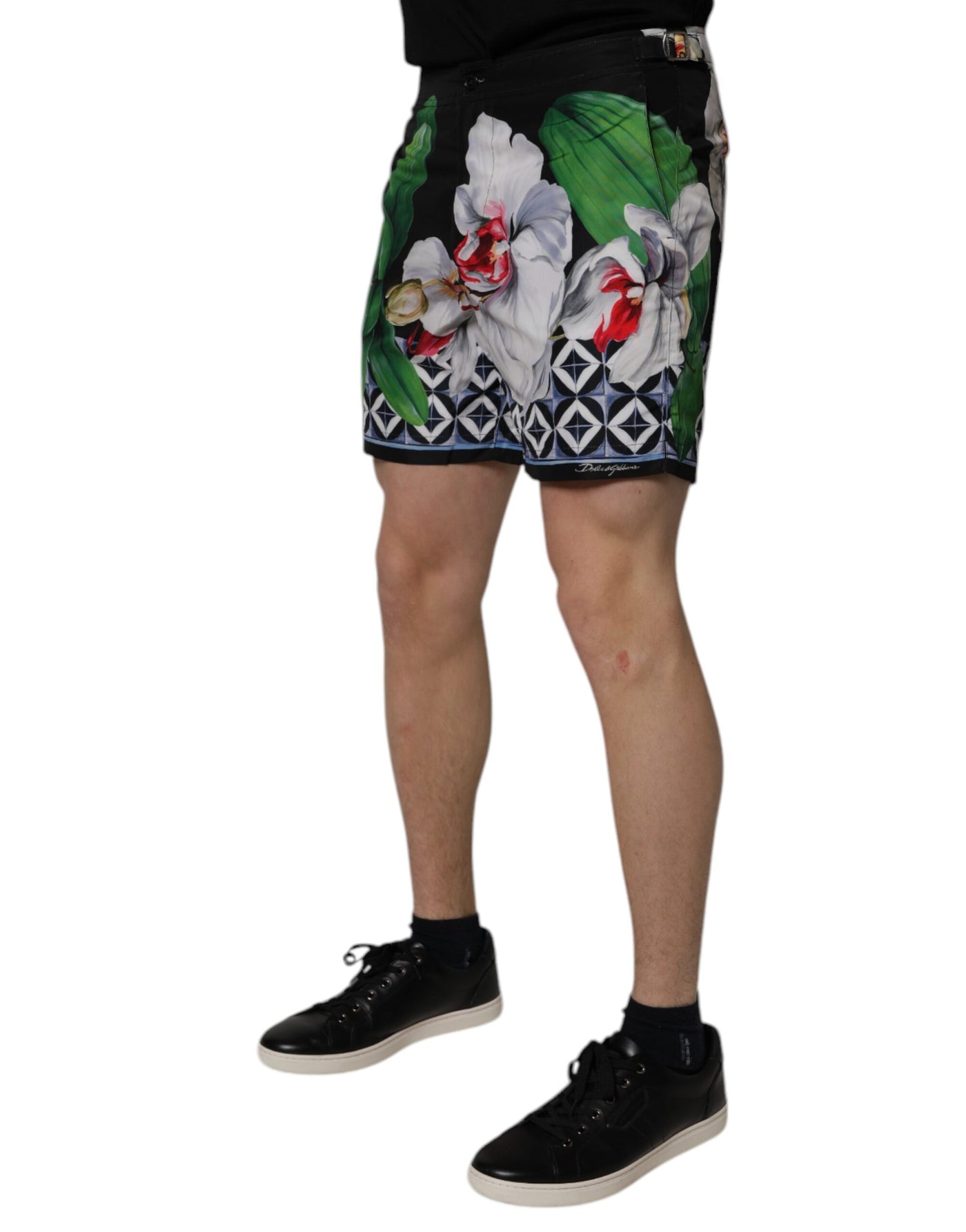 Dolce & Gabbana Mehrfarbige geblümte Polyester Herren Bermudashorts